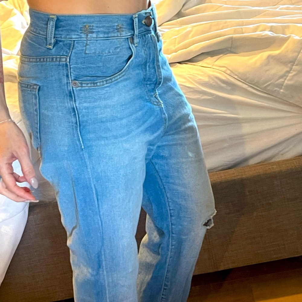 R13 drop crotch cropped distressed jeans sz 25 - Picture 6 of 11
